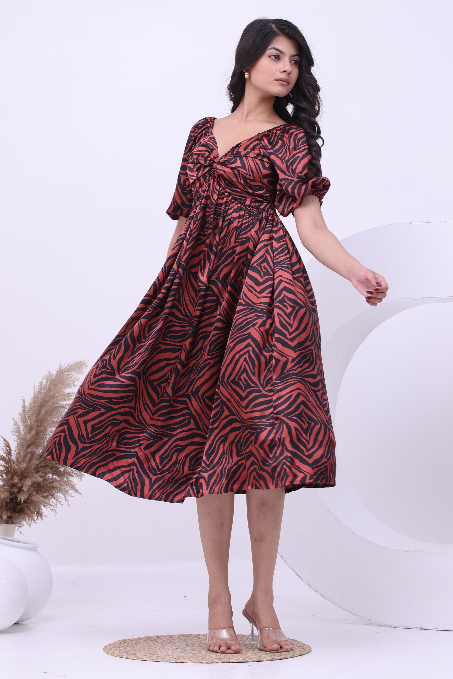 Fierce Elegance Satin A-line Dress