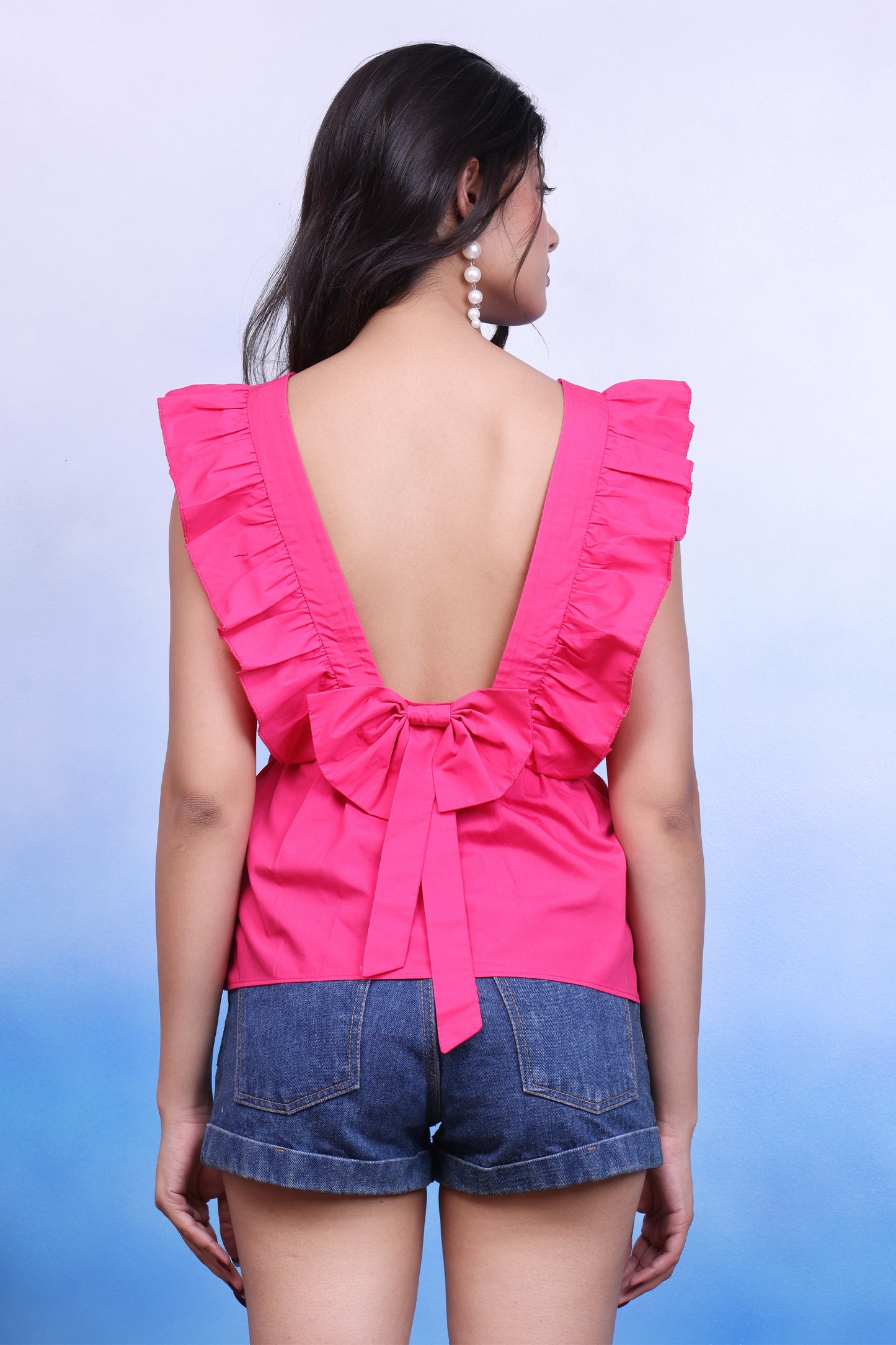 Fuchsia Bow Top