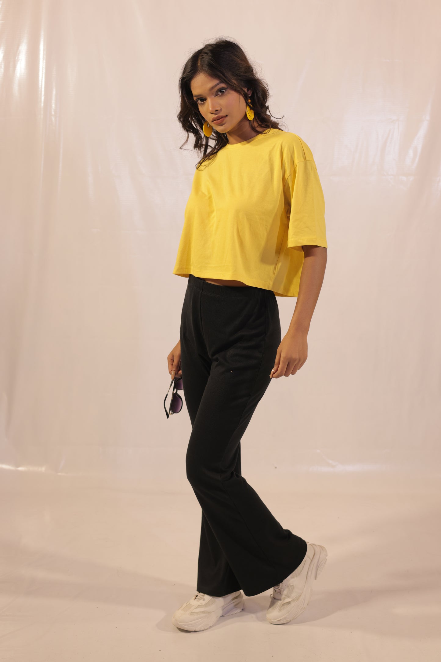 Yellow Boxy Crop Top