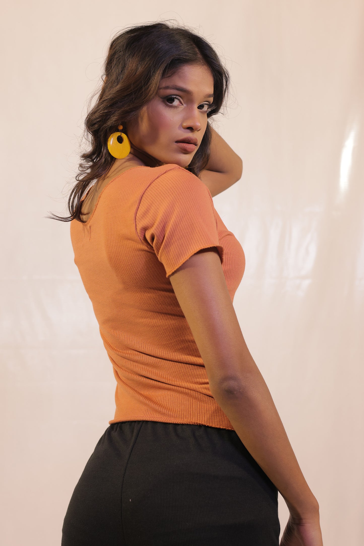 Sienna Rib Knit V Neck Top