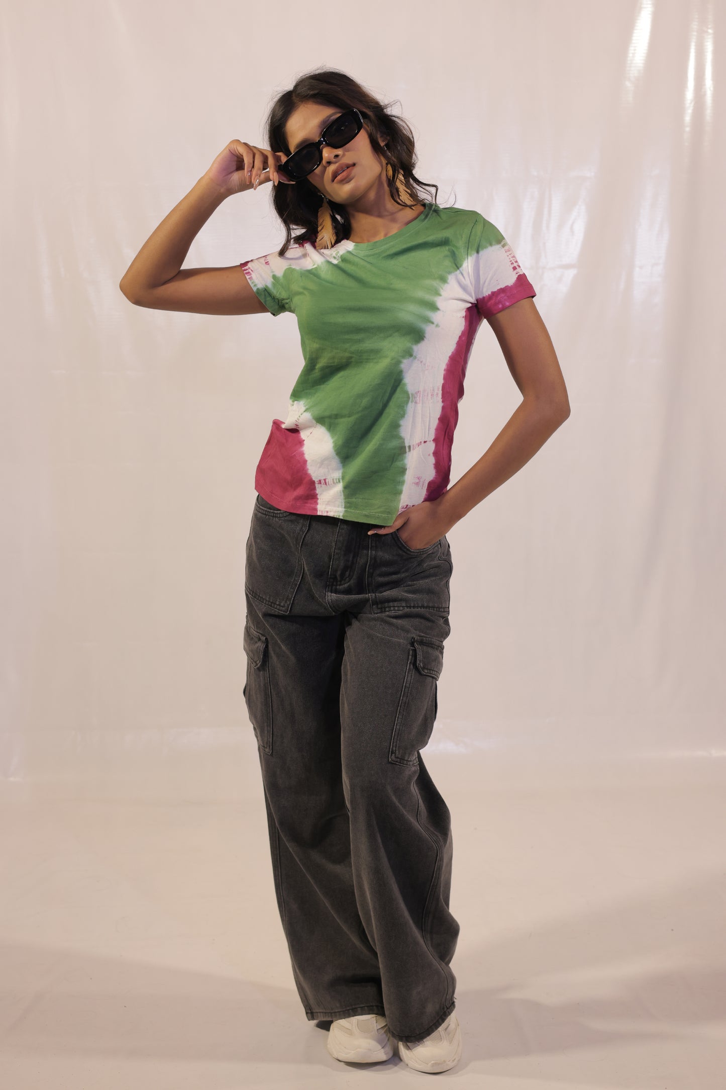 Green & Purple Tie Dye Tee