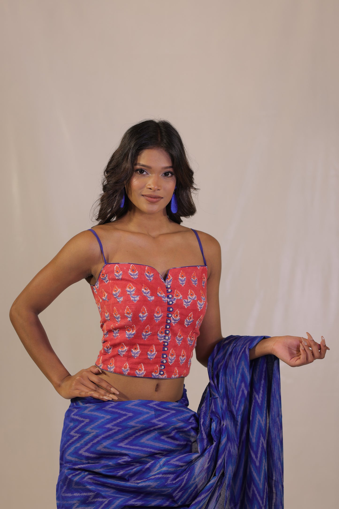 Sanganeri Beaded Corset Blouse