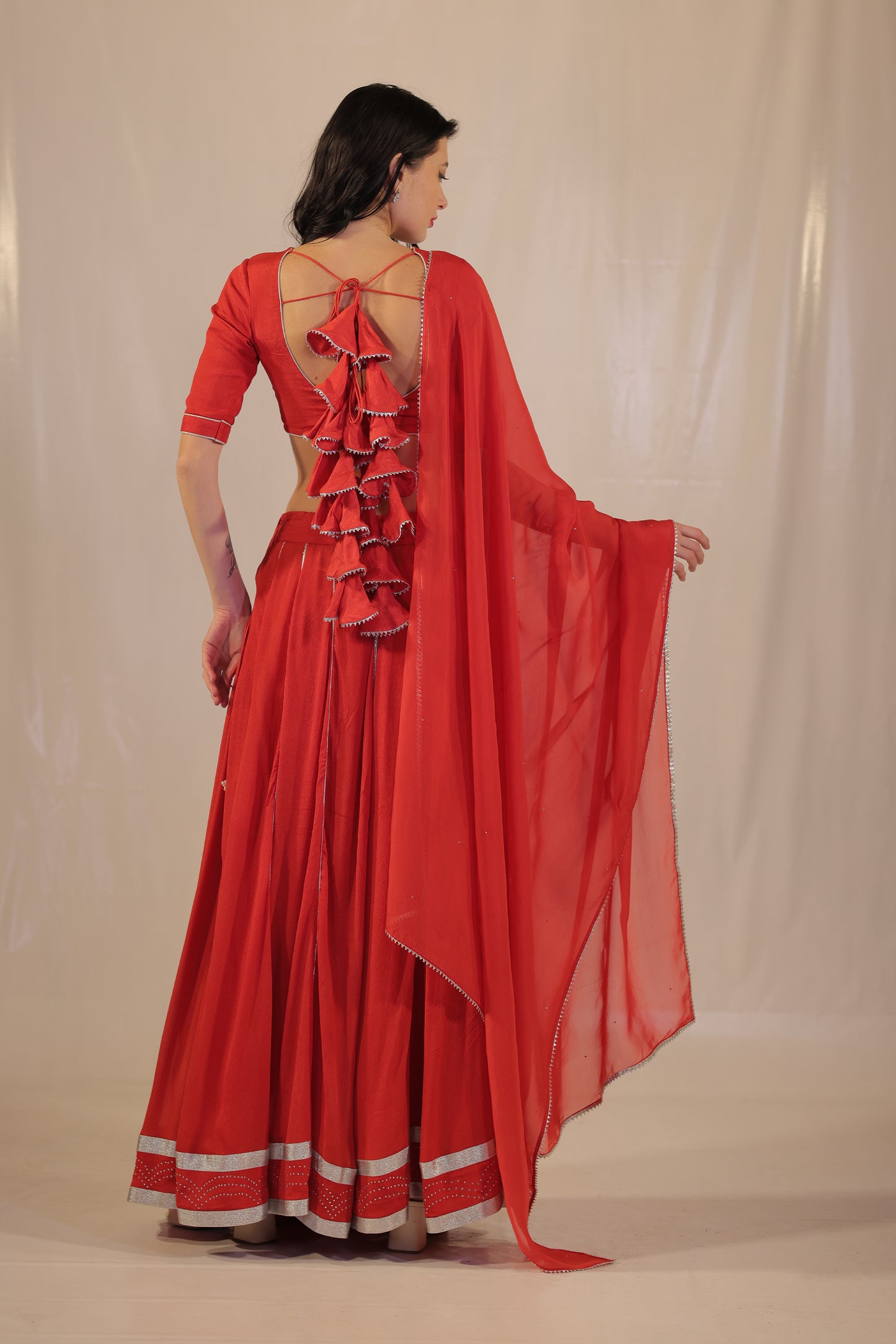 Scarlet Blouse With Latkans