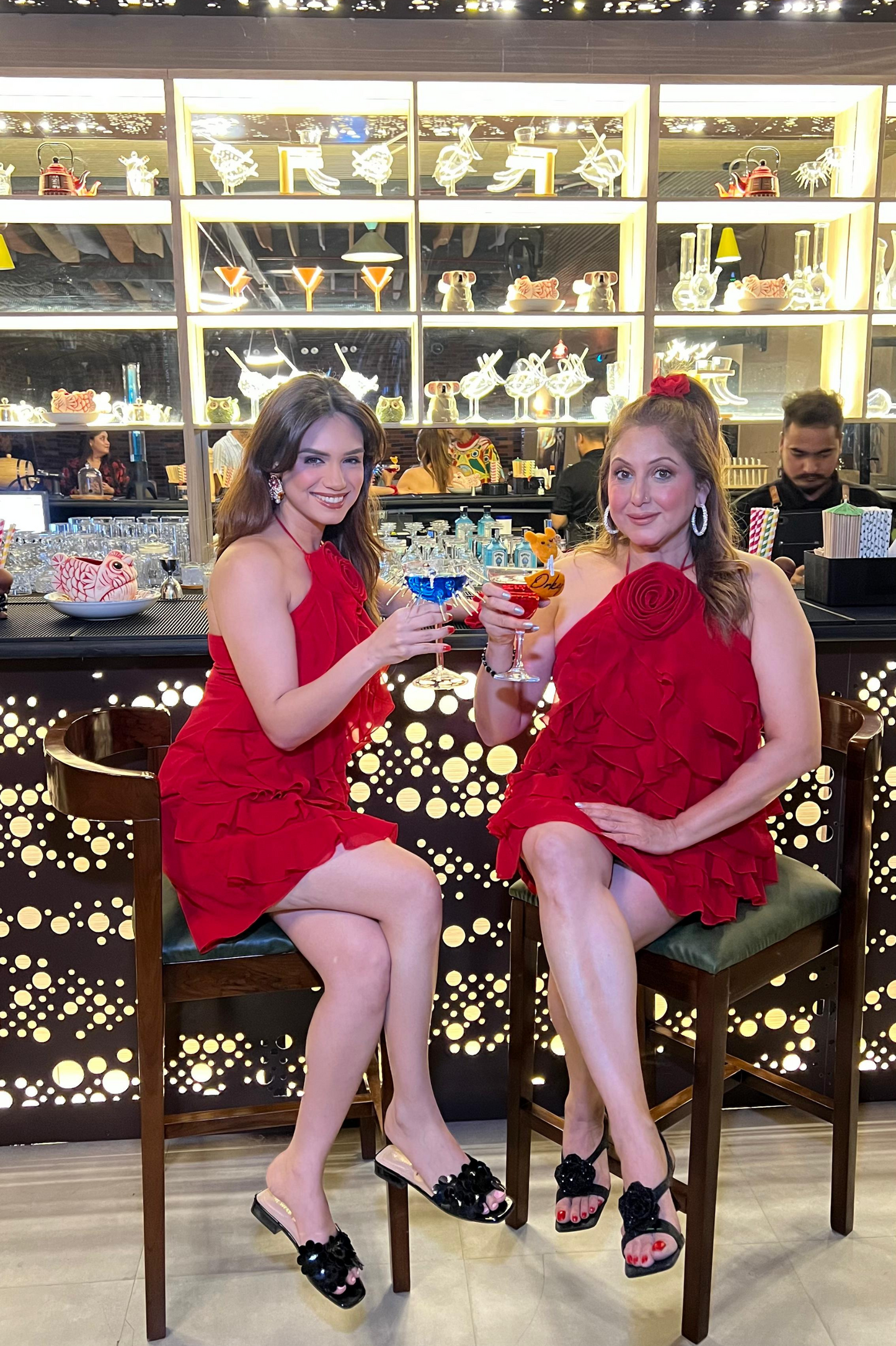 Scarlet Bloom Ruffle Dress