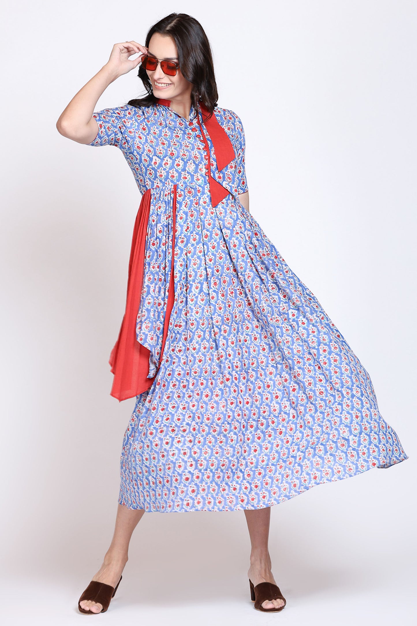 Azure Sanganeri Dress