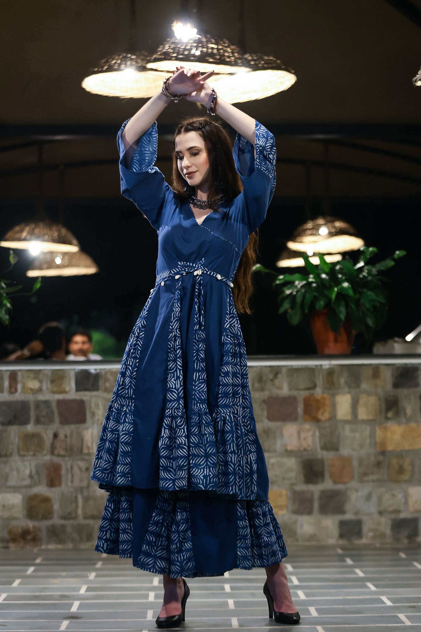 Indigo Kalidar Kurta & Sharara Set