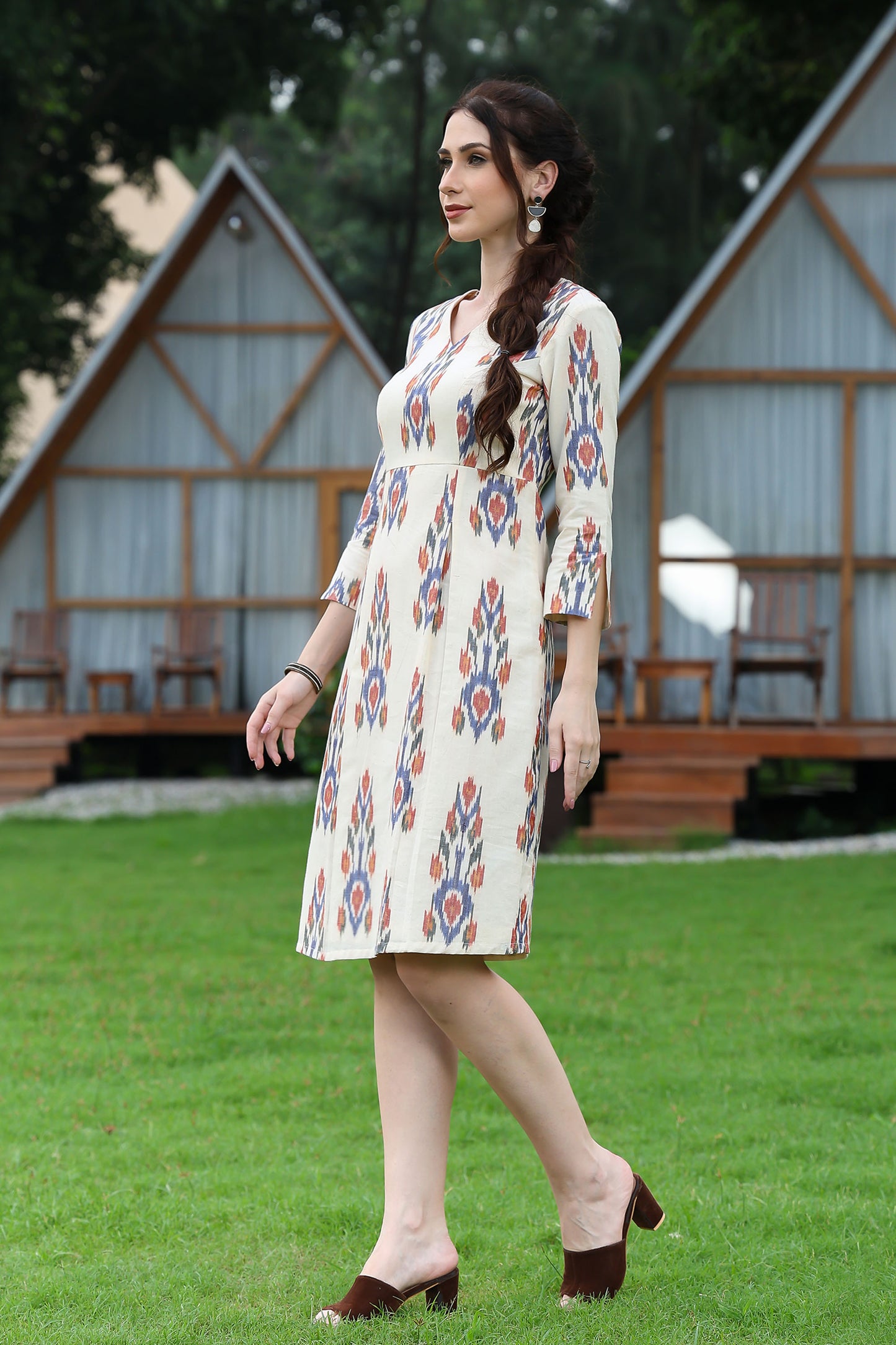 Cotton Ikat Shift Dress