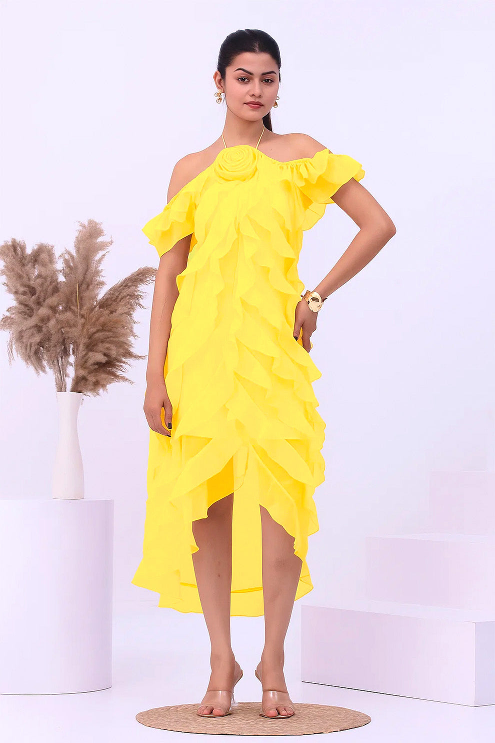 Off-Shoulder Ruffle Dress