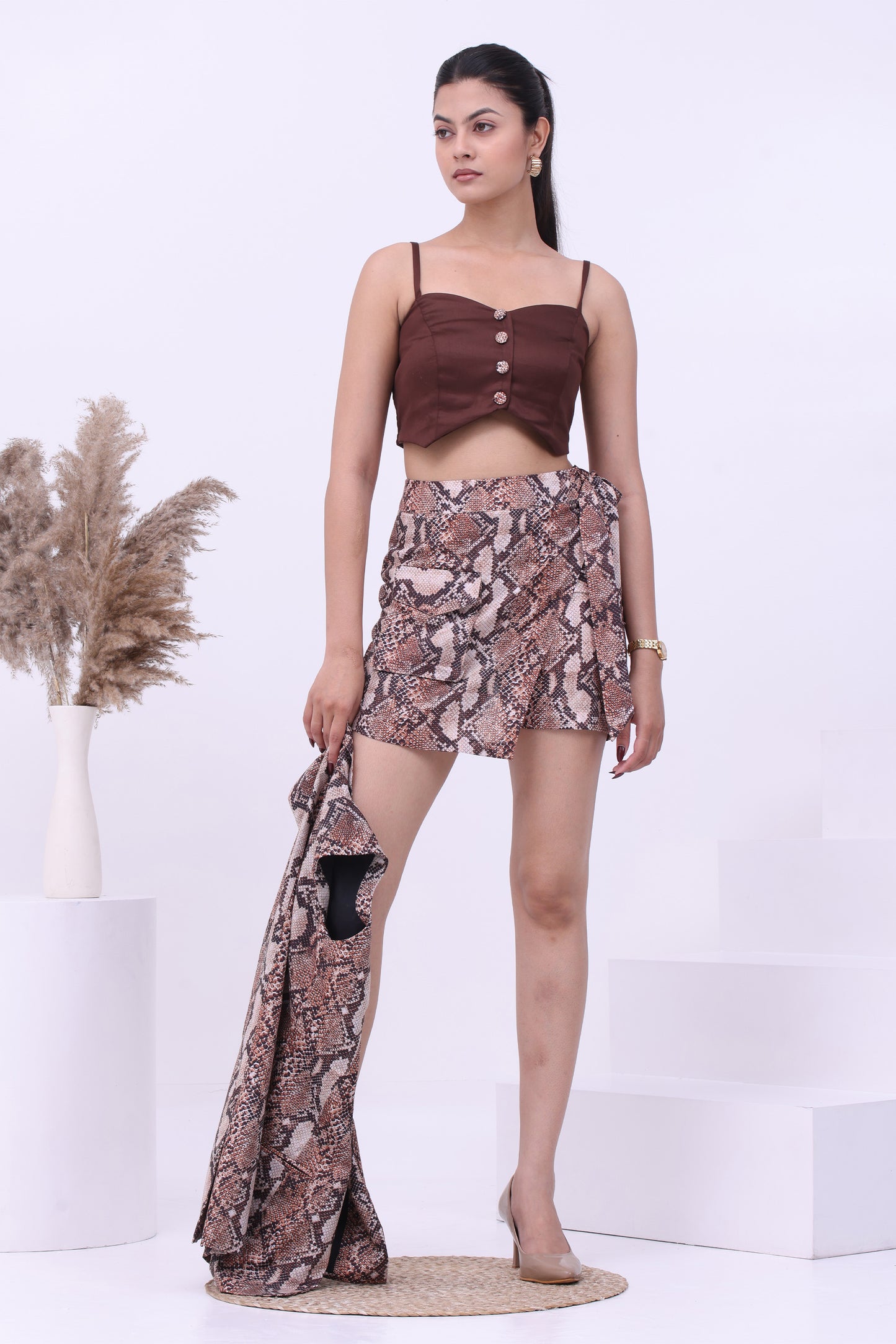Serpent Cotton Skorts Co-ord Set