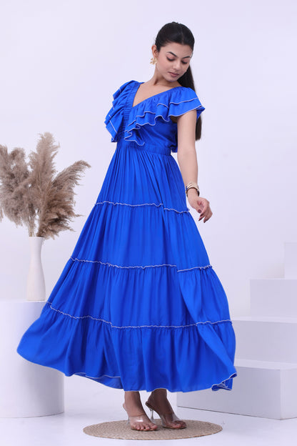Azure Drift Tier Dress