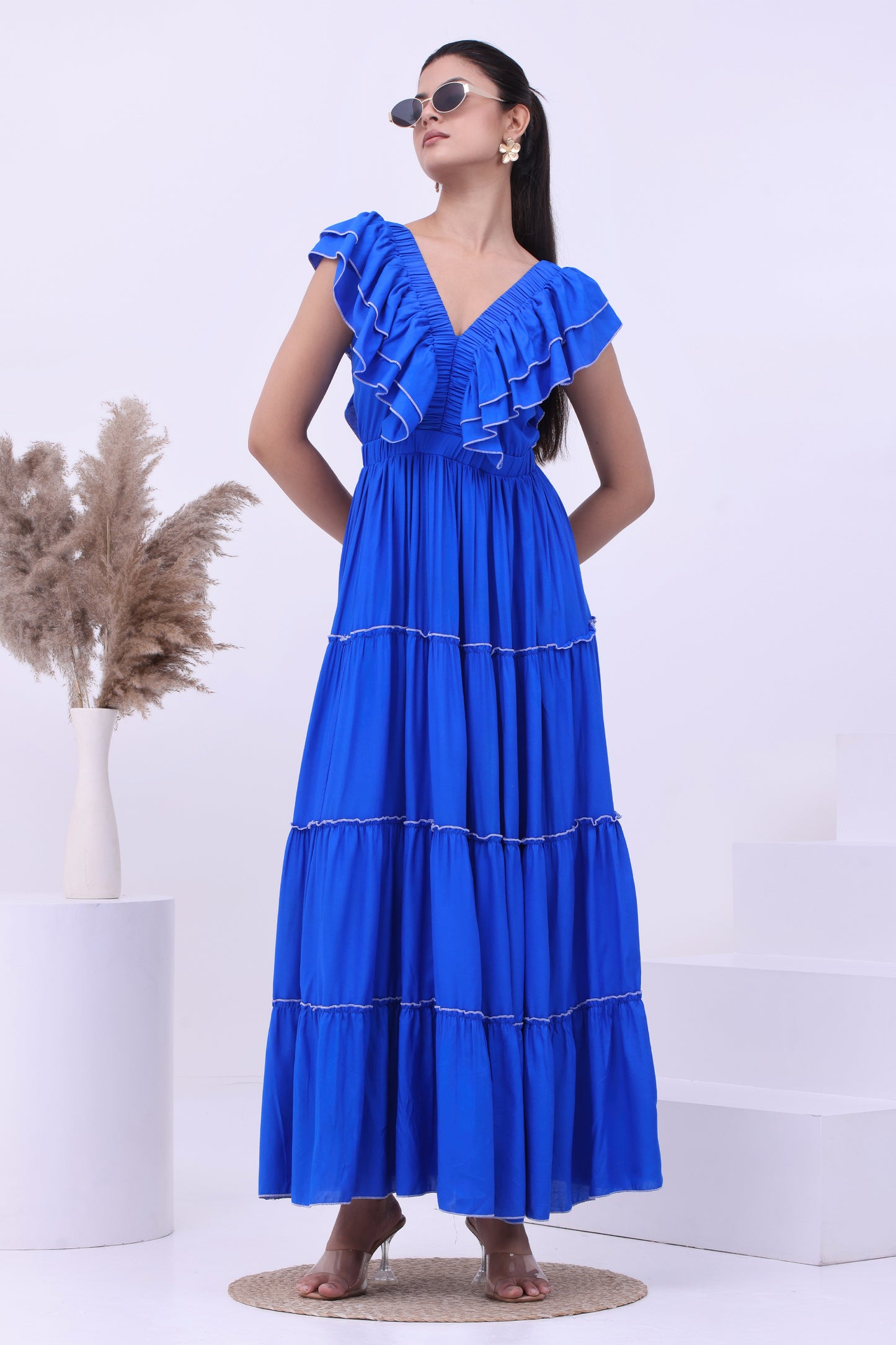 Azure Drift Tier Dress