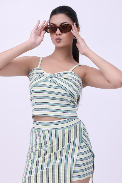 Striped Skorts Co-ord Set