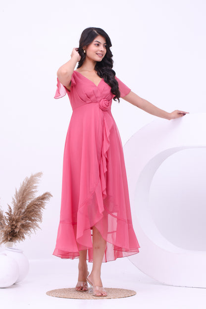 Rosewater High Low Drape Dress