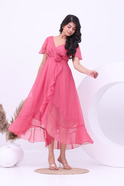 Rosewater High Low Drape Dress
