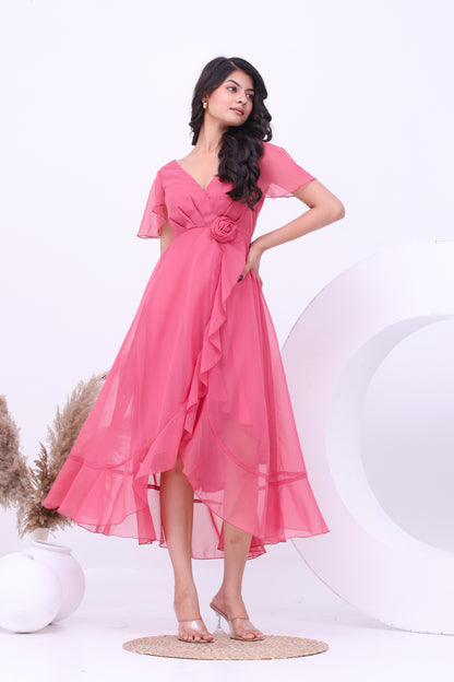 Rosewater High Low Drape Dress