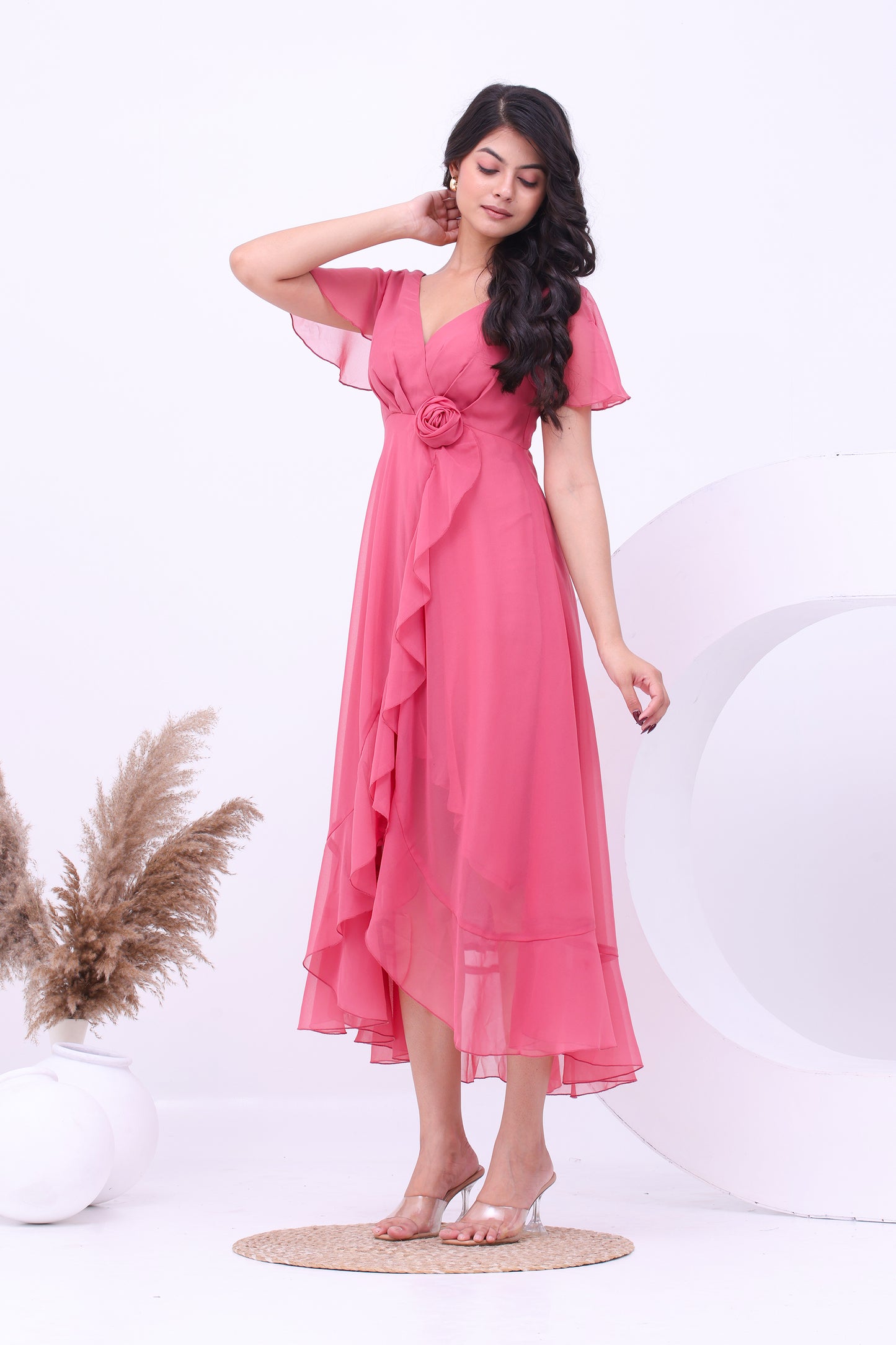Rosewater High Low Drape Dress