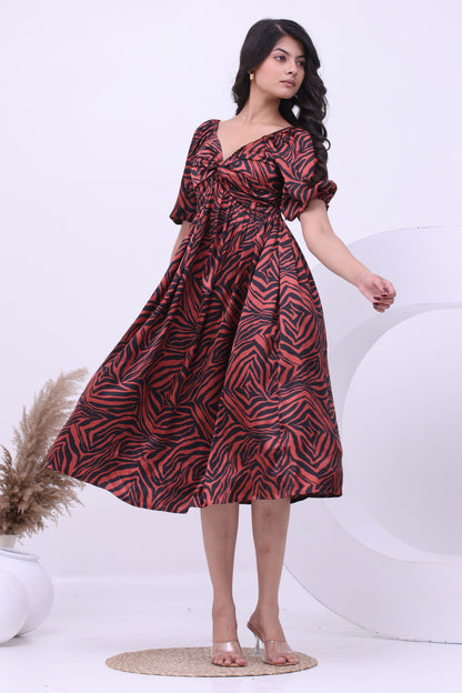 Fierce Elegance Satin A-line Dress