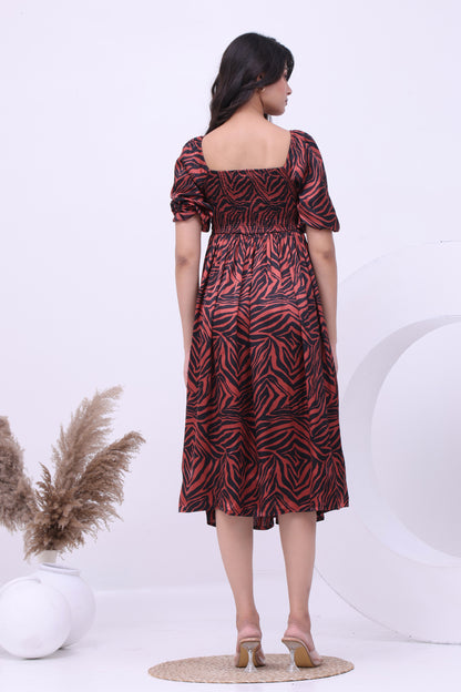 Fierce Elegance Satin A-line Dress
