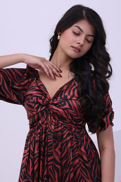 Fierce Elegance Satin A-line Dress