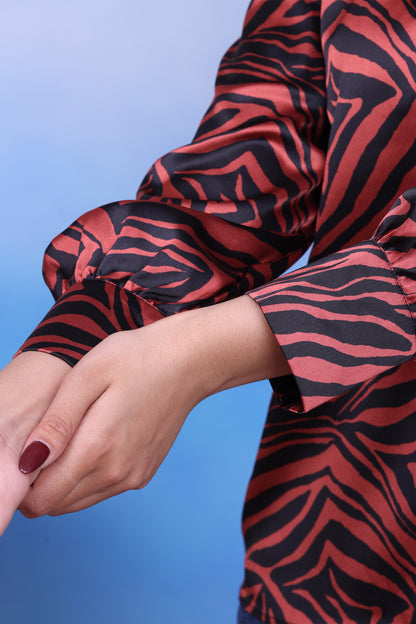 Tiget Print Satin Top