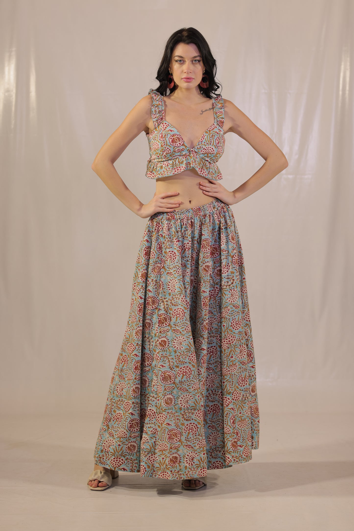 Sea Breeze Blockprinted Co-ord Set