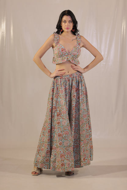 Sea Breeze Blockprinted Co-ord Set