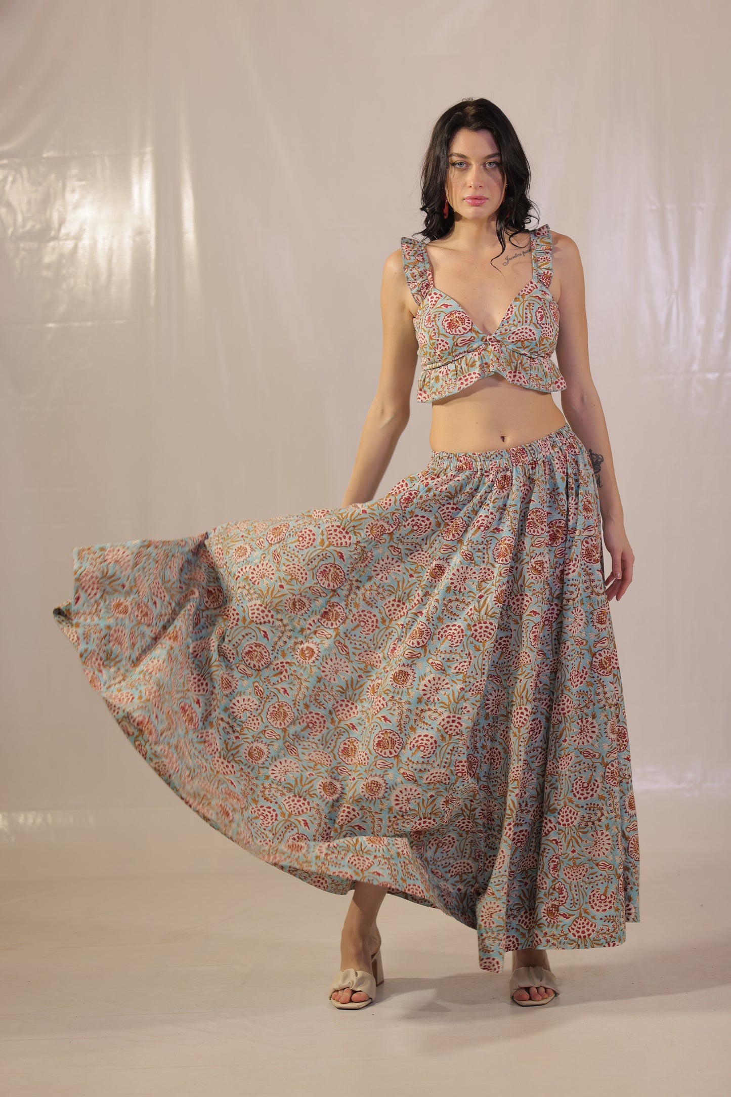 Sea Breeze Blockprinted Co-ord Set