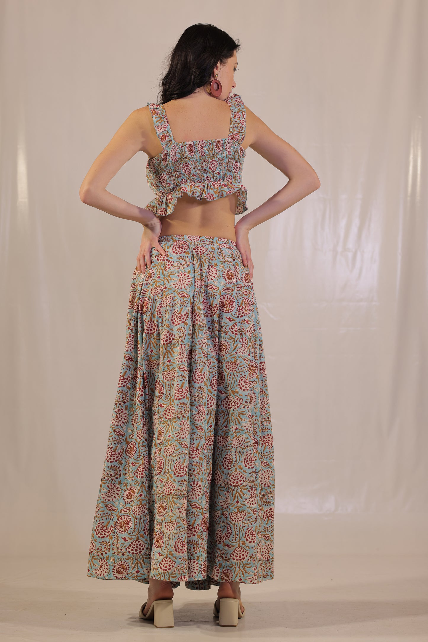Sea Breeze Blockprinted Co-ord Set