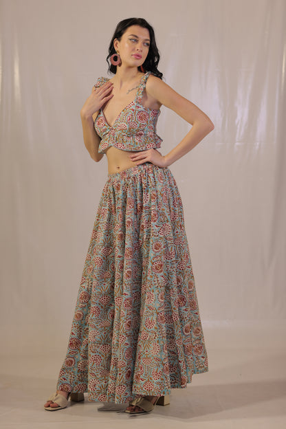 Sea Breeze Blockprinted Co-ord Set