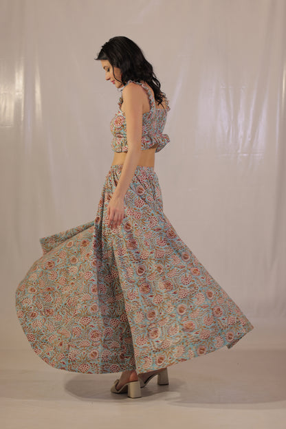 Sea Breeze Blockprinted Co-ord Set