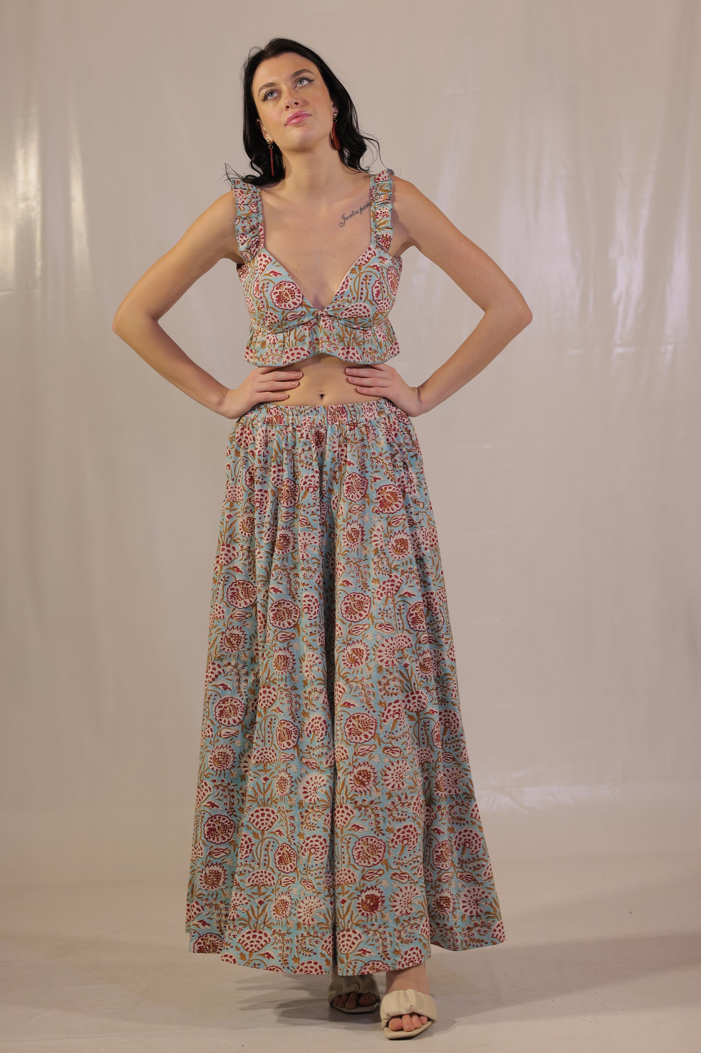 Sea Breeze Blockprinted Co-ord Set