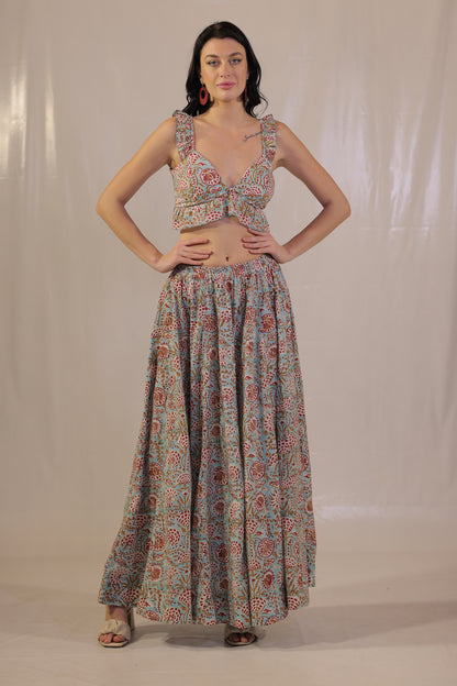 Sea Breeze Blockprinted Co-ord Set