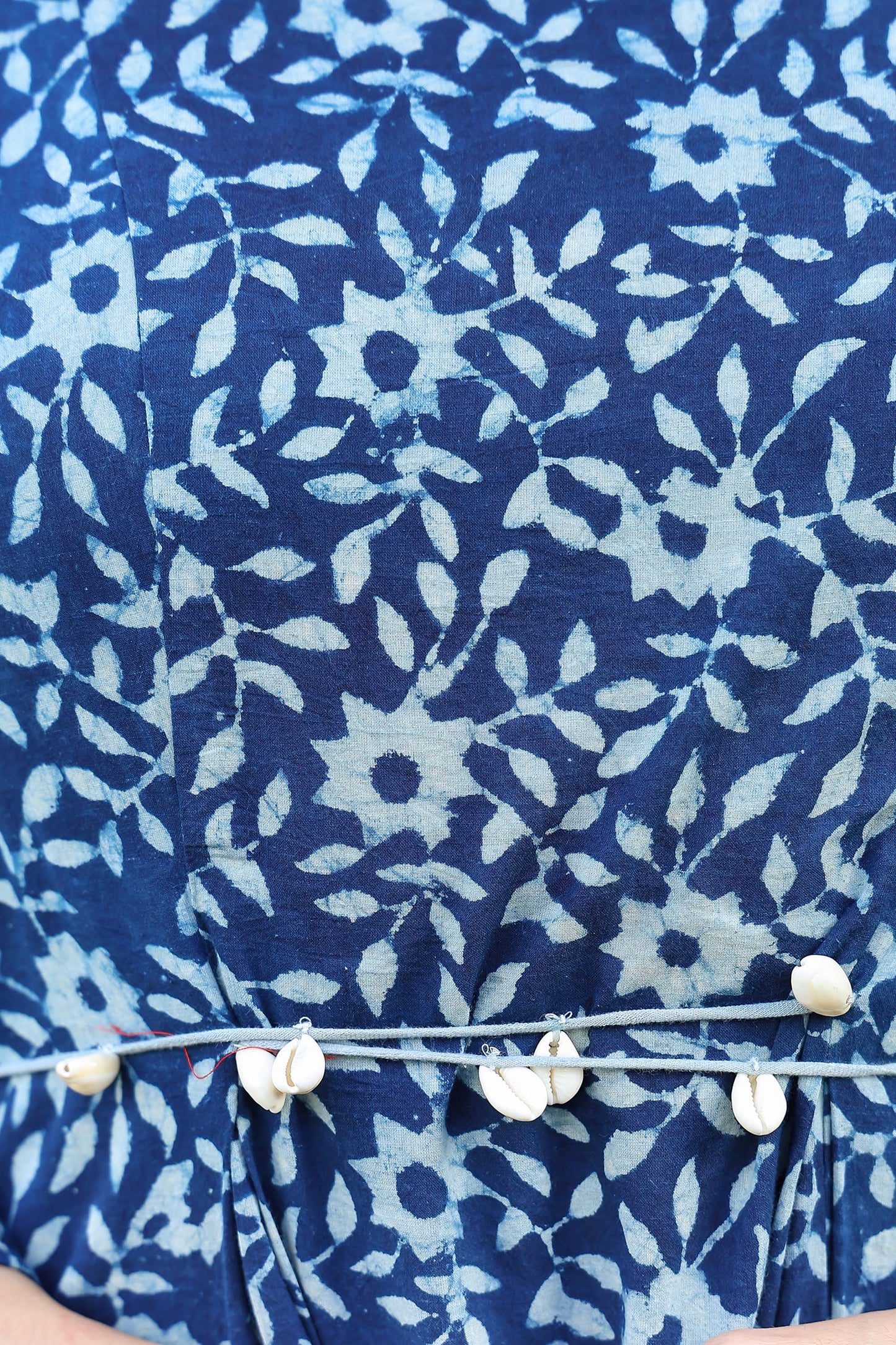 Indigo Churidar Suit Set With Chiffon Seashell Duppatta