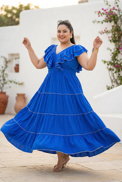 Azure Drift Tier Dress