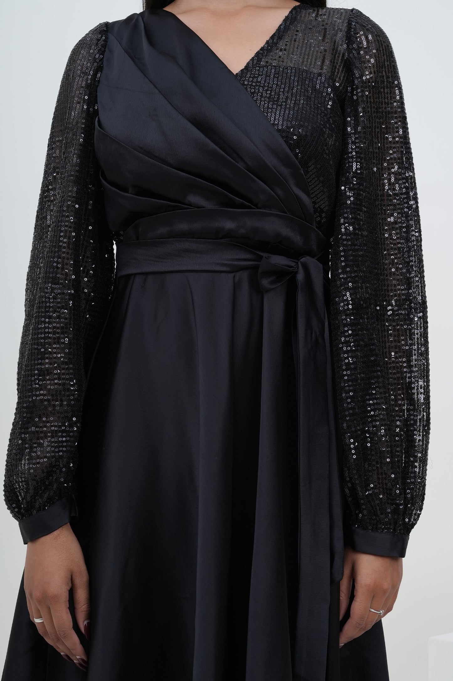 Midnight Noir Wrap Dress