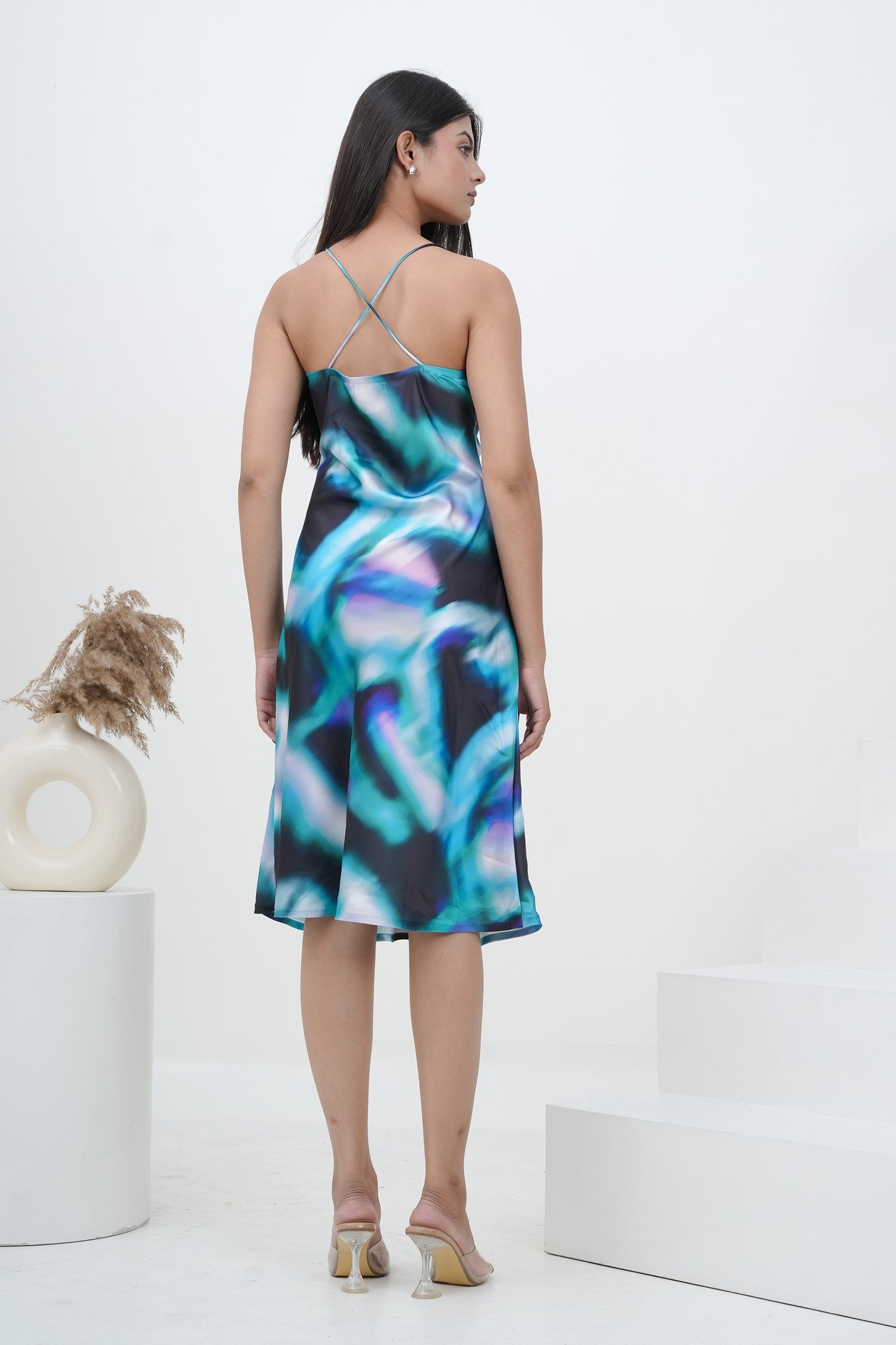Mystic Waters Cowl Neck Slip Dress