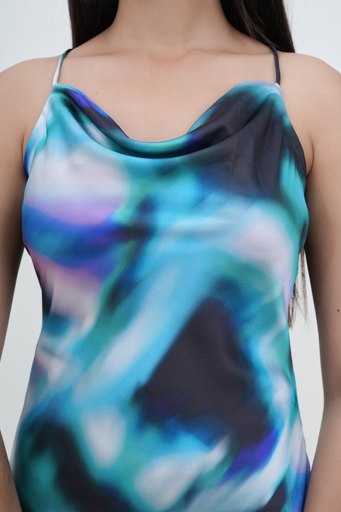Mystic Waters Cowl Neck Slip Dress