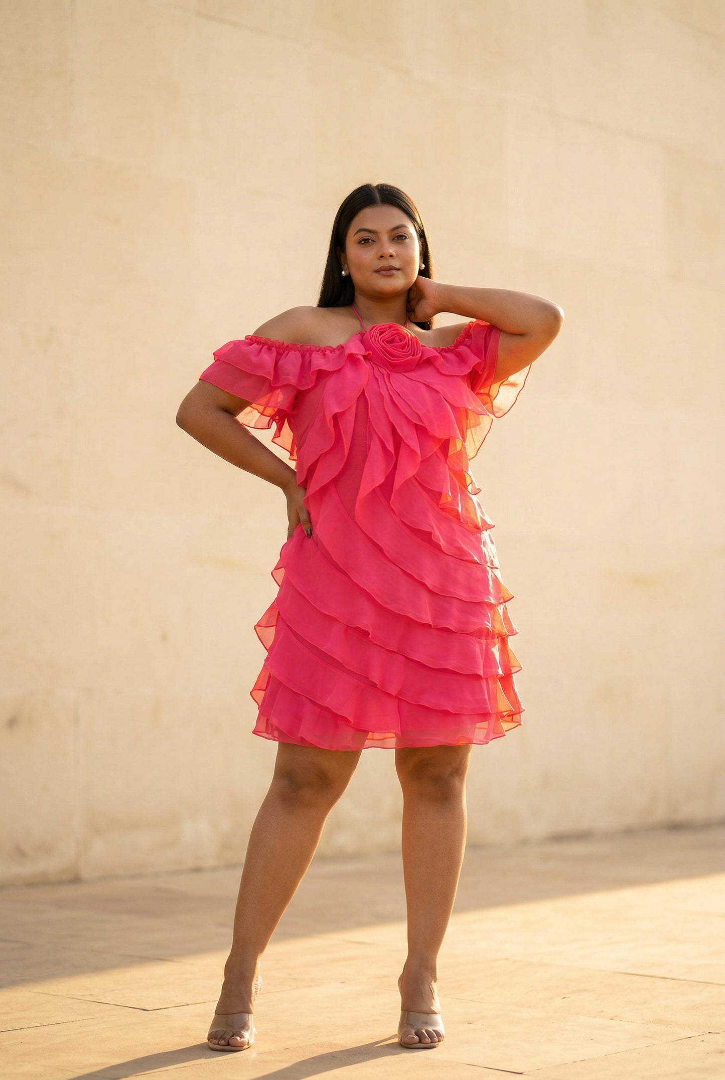 Off-Shoulder Ruffle Dress