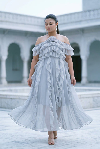 Off- shoulder Boho Maxi Dress