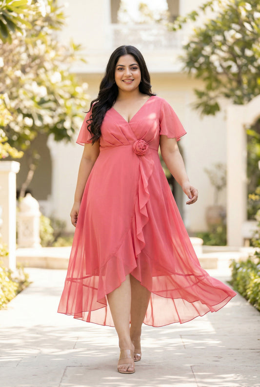 Rosewater High Low Drape Dress