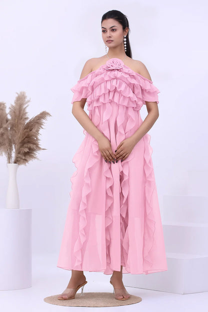 Off- shoulder Boho Maxi Dress